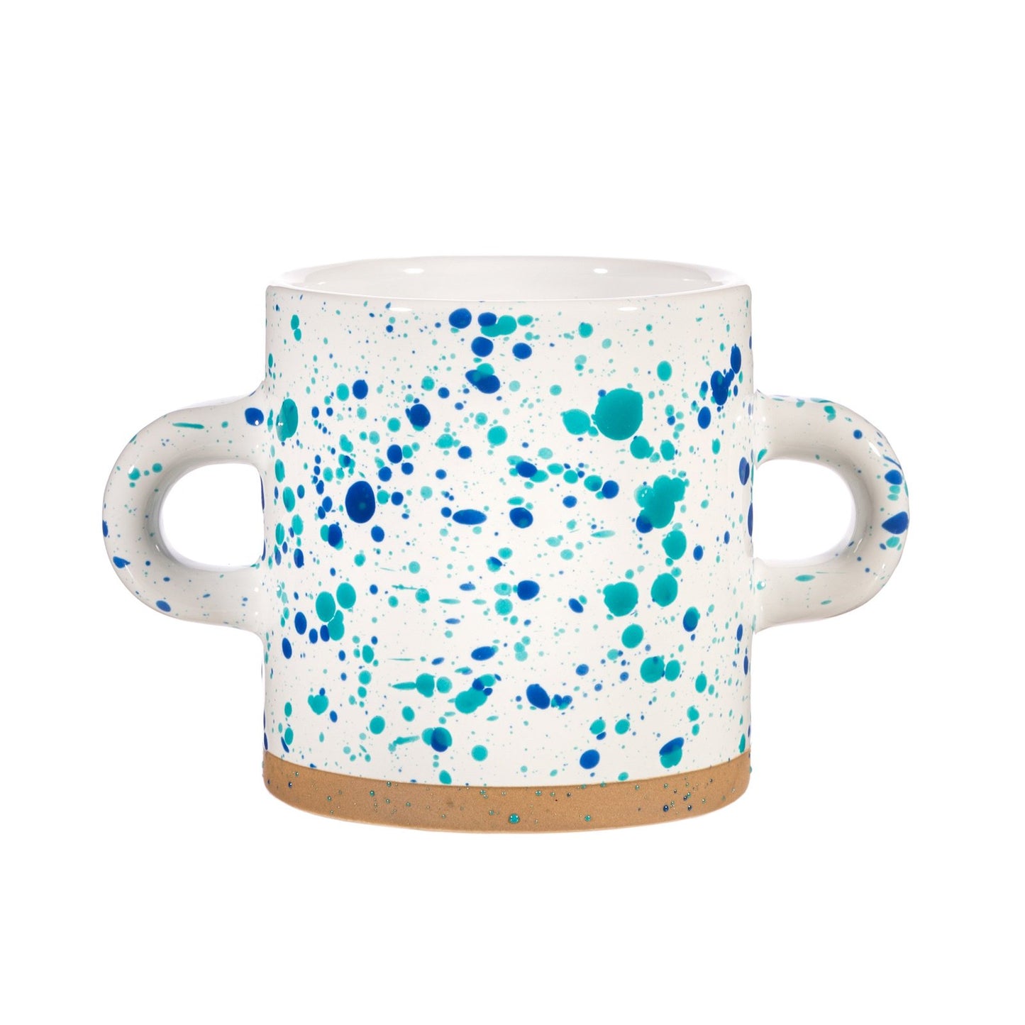 Turquoise and Blue Splatterware Planter - a Cheeky Plant
