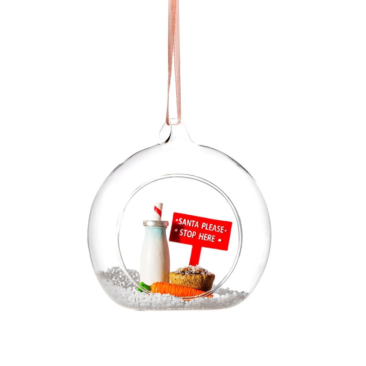 Santa Please Stop Here Figurine Bauble - a Cheeky Plant