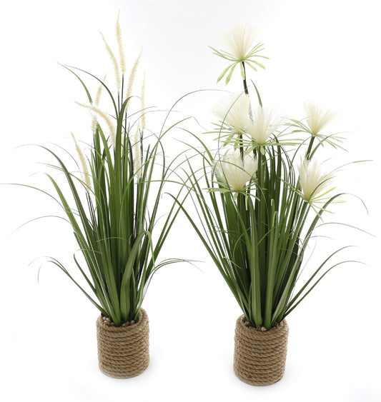 Set of 2 Artificial Standing Grass in Roped Pot - a Cheeky Plant
