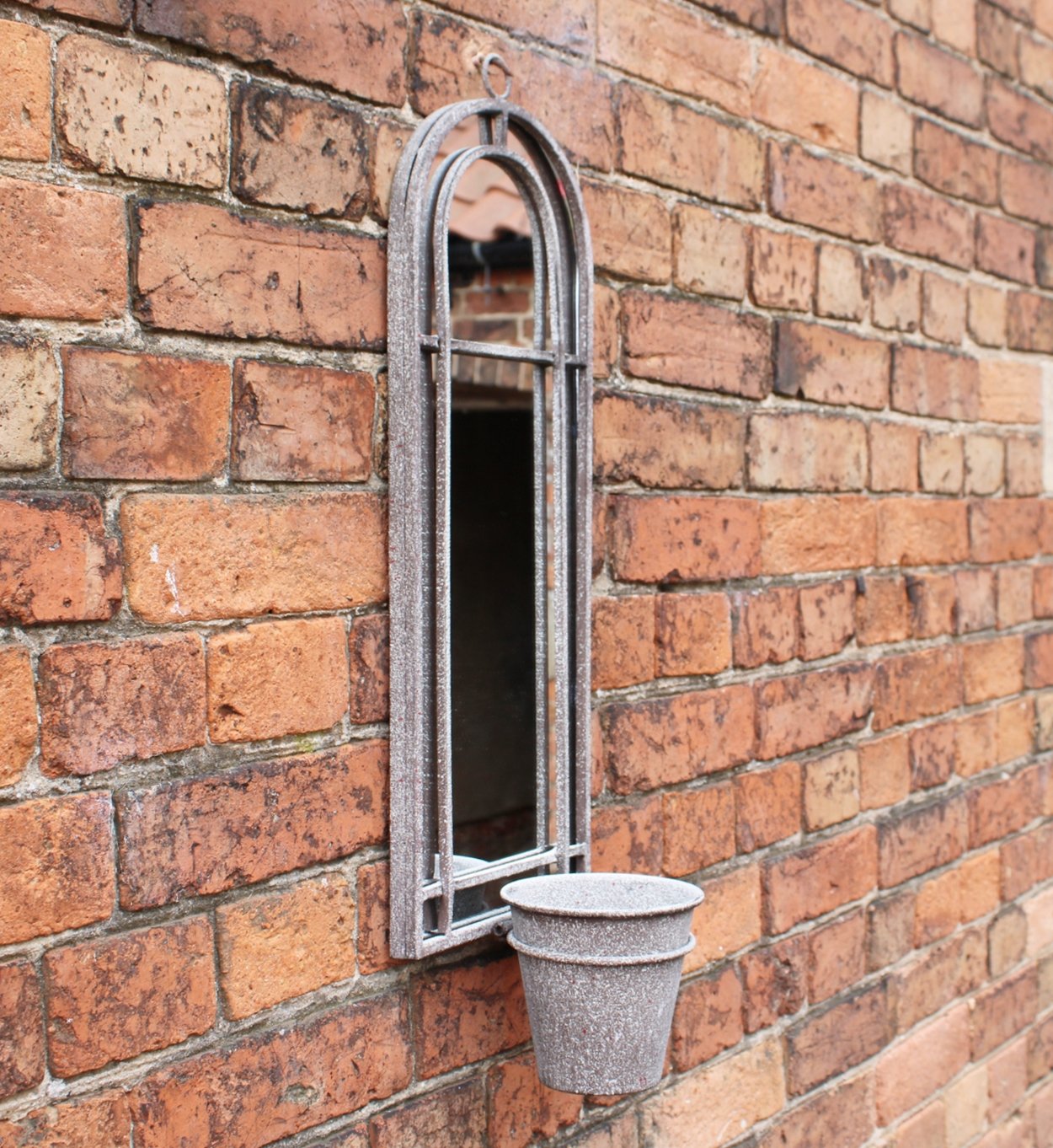 Metal Wall Mirror with Planter - a Cheeky Plant