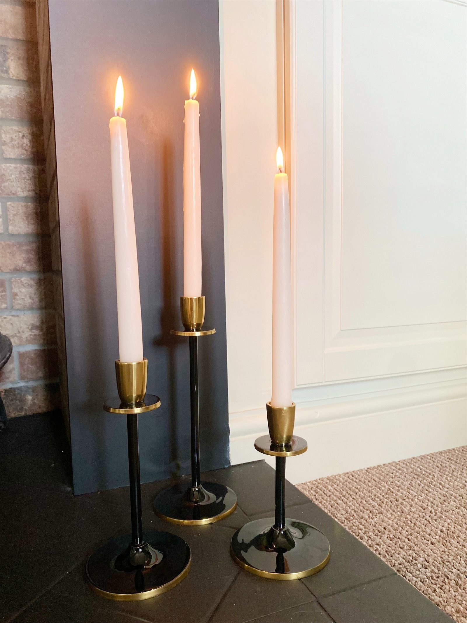 Small Black and Gold Candlestick - a Cheeky Plant