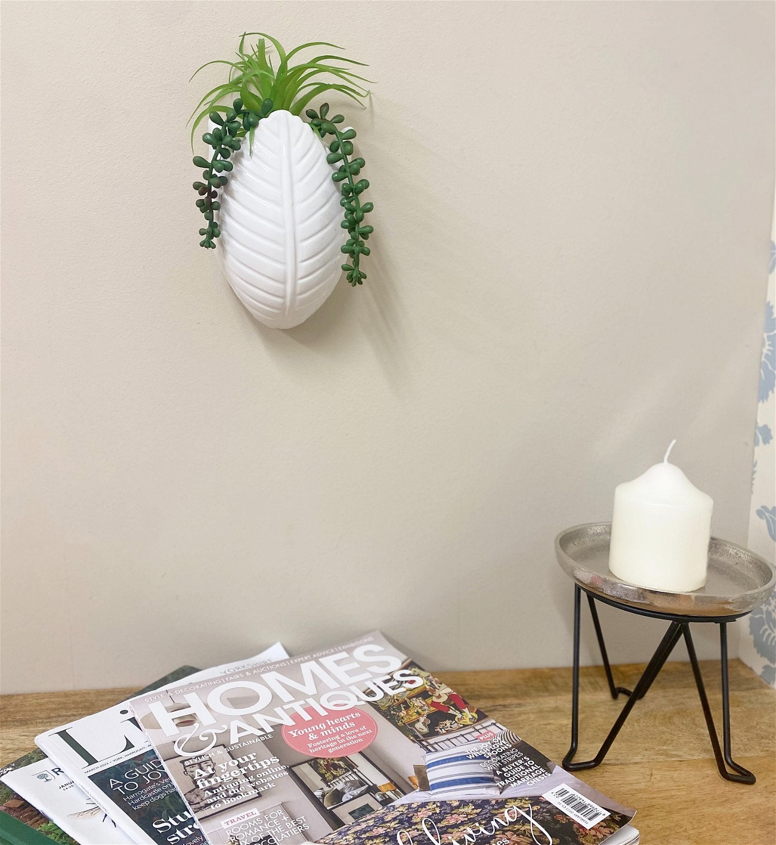 Faux Succulents in Wall Planter - a Cheeky Plant