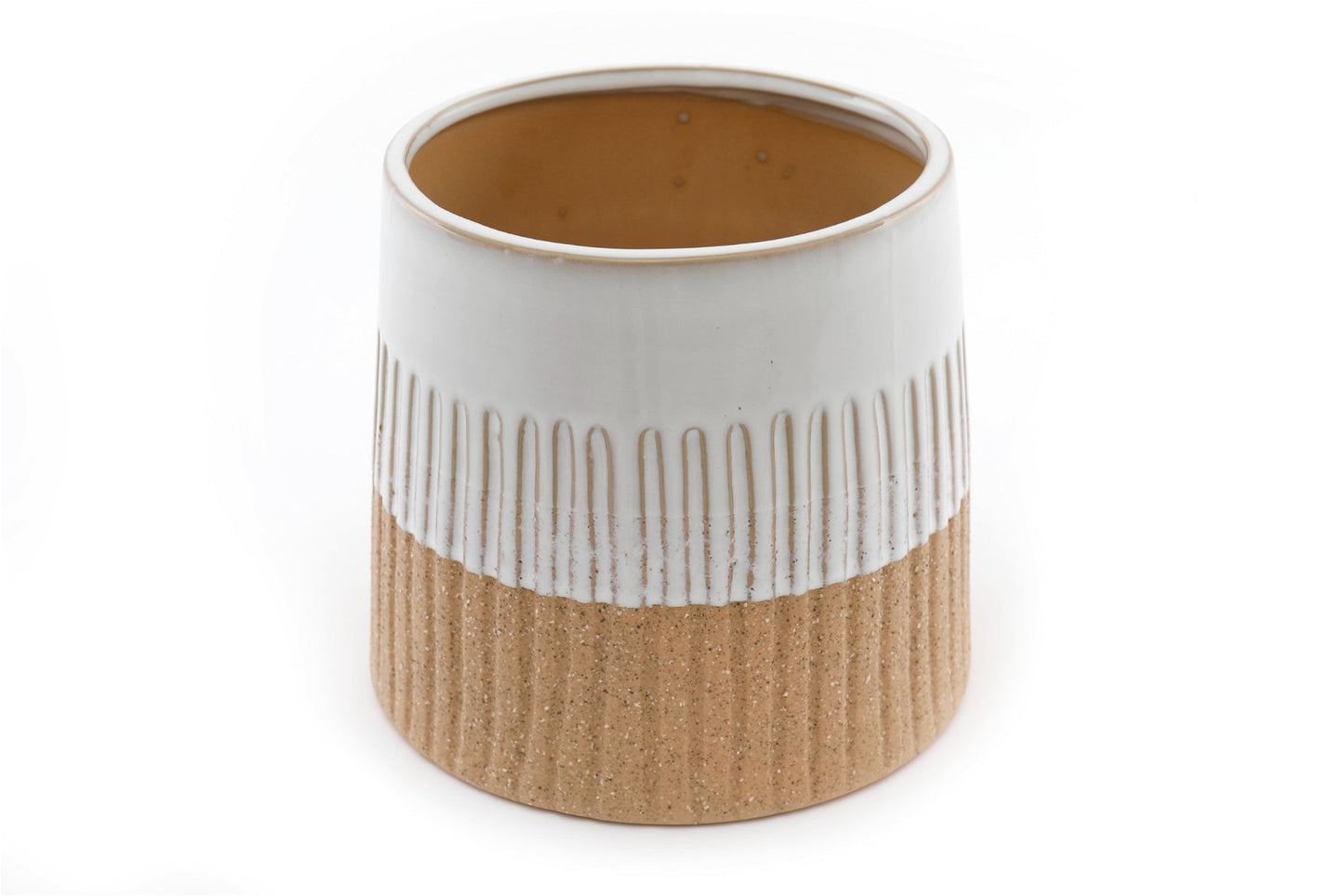 Two-tone Textured Ceramic Planter - a Cheeky Plant