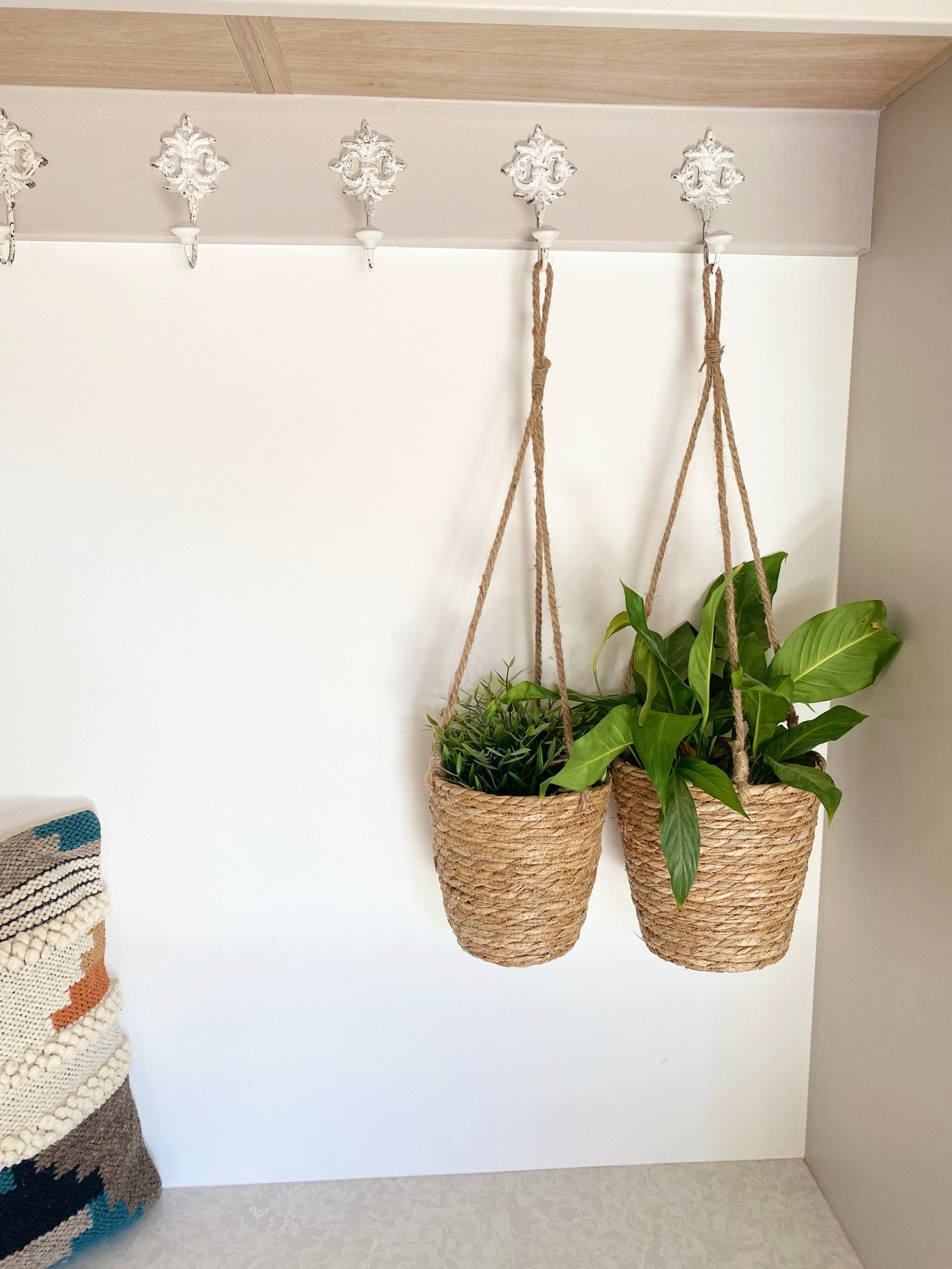 Set of Two Rush Grass Hanging Planters - a Cheeky Plant