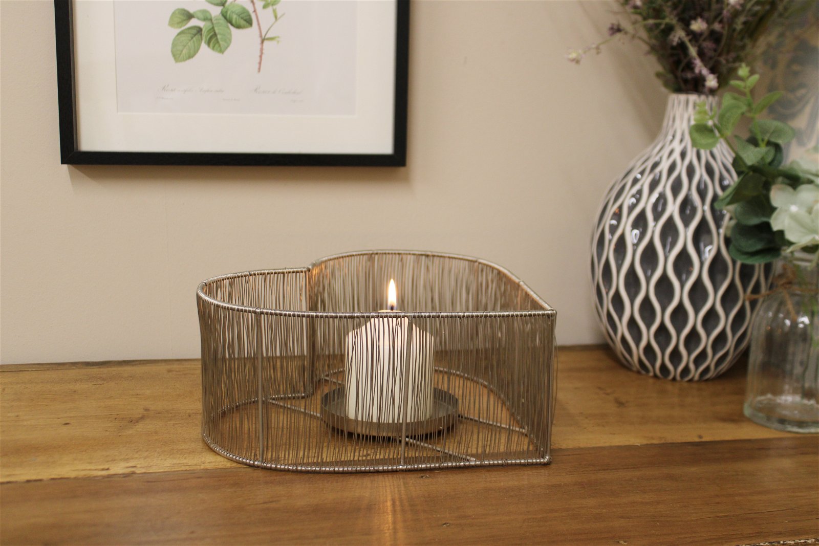 Silver Heart Candle Holder - a Cheeky Plant