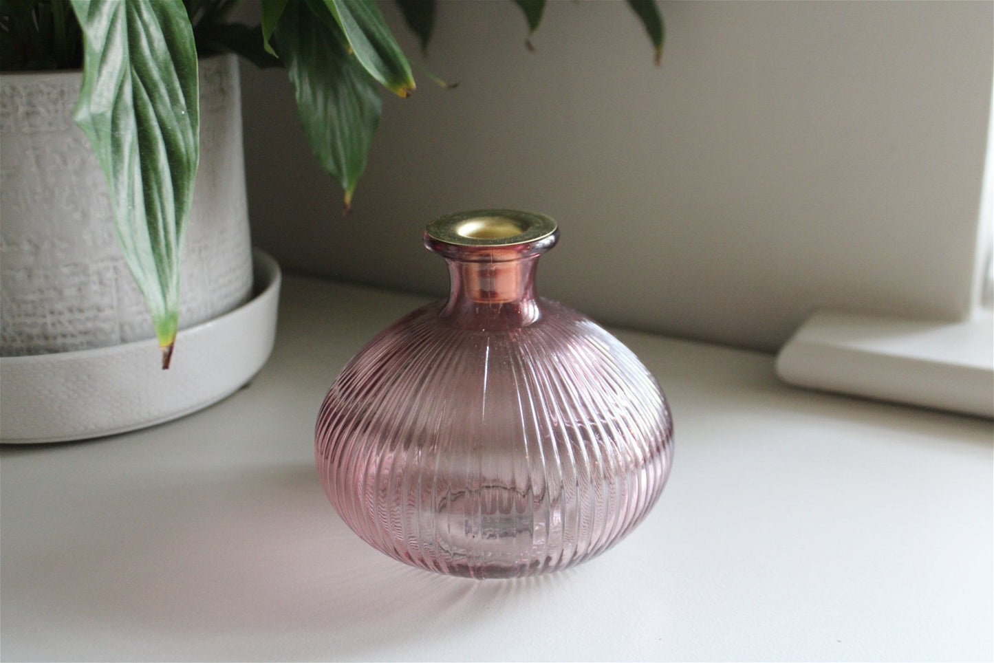 Pink Glass Candle Holder - a Cheeky Plant